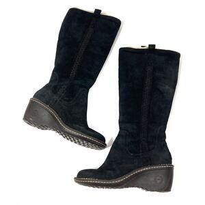 UGG | Hartley Boot Tall Suede Sheepskin Sherpa Lined Wedge Boots 7